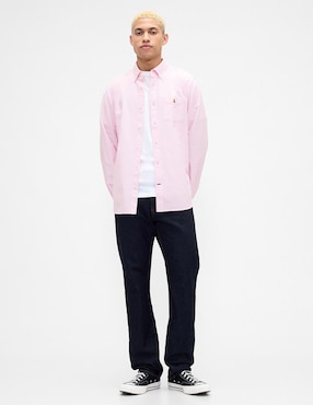 Camisa casual de algodón manga larga para hombre