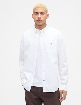 Camisa casual de algodón manga larga para hombre