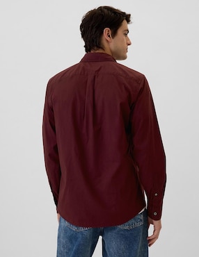 Camisa casual de algodón manga larga para hombre