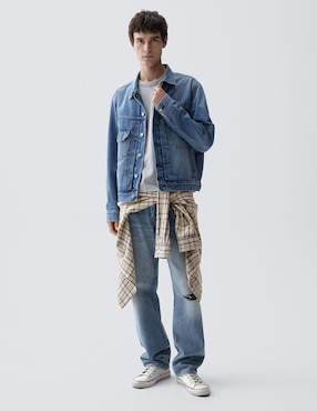 Chamarra casual con bolsillos para hombre