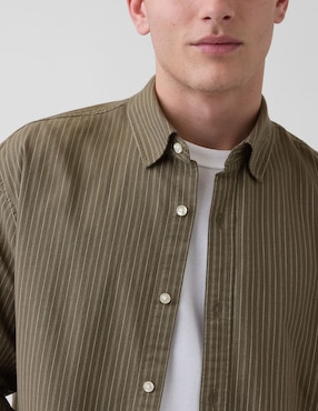 Camisa casual de algodón manga larga para hombre