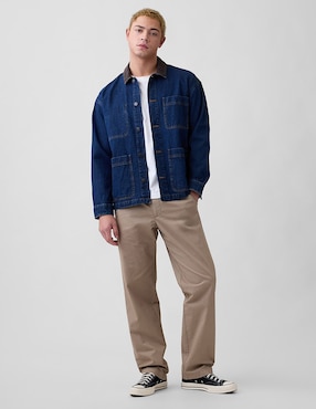 Pantalón casual chino straight de algodón para hombre