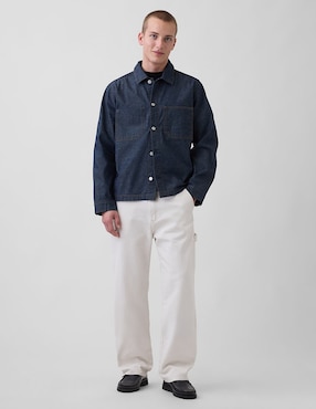 Chamarra denim con bolsillos para hombre
