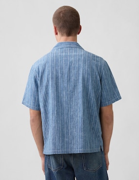 Camisa casual de algodón manga corta para hombre