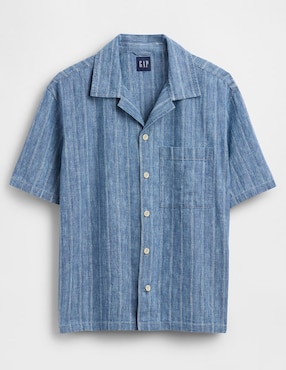 Camisa casual de algodón manga corta para hombre