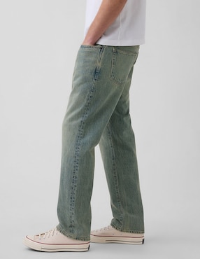 Jeans straight deslavado para hombre
