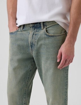 Jeans straight deslavado para hombre