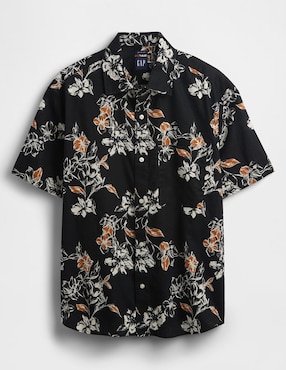 Camisa casual de lino manga corta para hombre