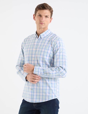 Camisa casual de algodón manga larga para hombre