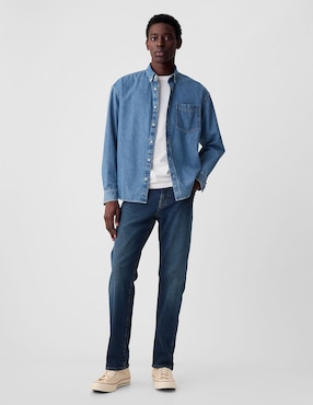 Jeans slim deslavado para hombre