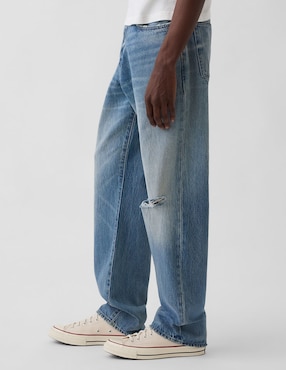 Jeans amplio deslavado para hombre