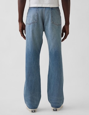 Jeans amplio deslavado para hombre
