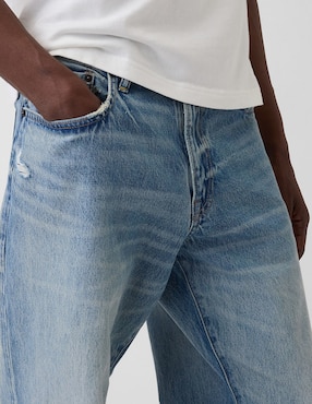 Jeans amplio deslavado para hombre