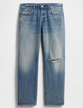Jeans amplio deslavado para hombre