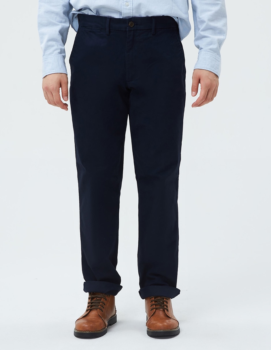 Pantalón chino recto de algodón para hombre