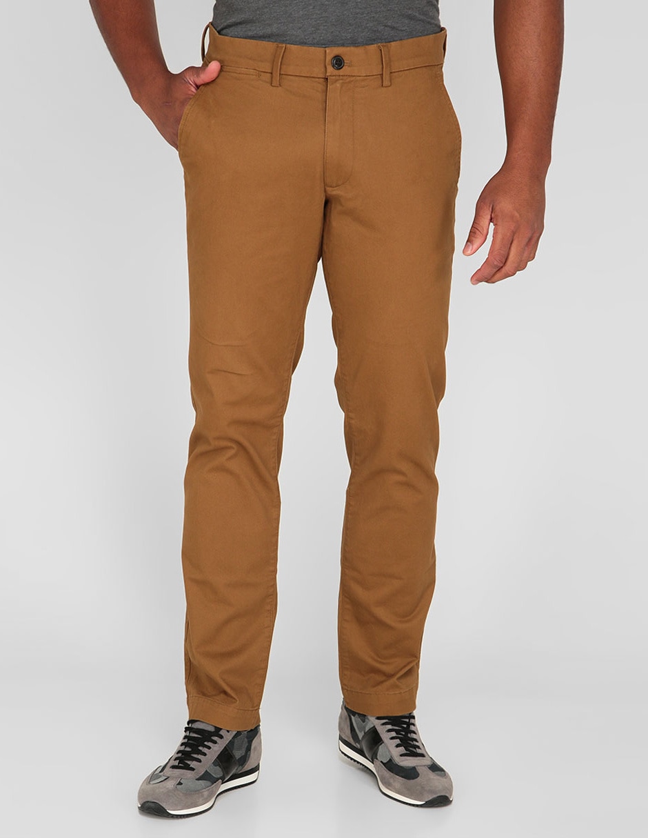 Pantalón chino recto de algodón para hombre