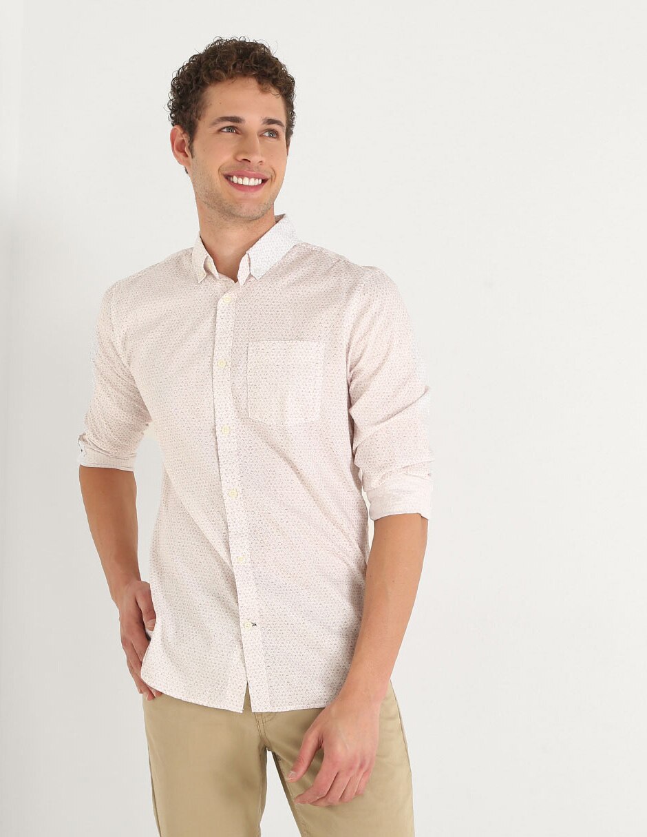Camisa casual de algodón manga larga para hombre 1