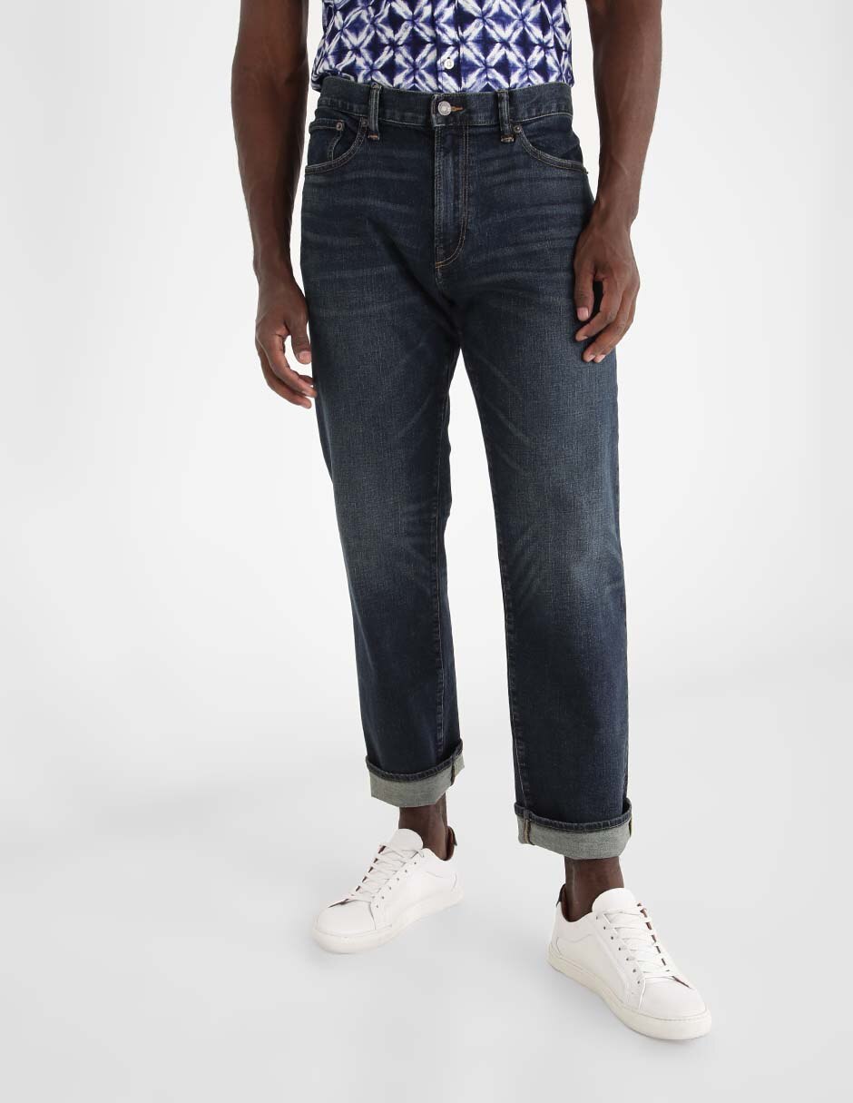 Jeans recto GAP Flex lavado obscuro para hombre en GAP