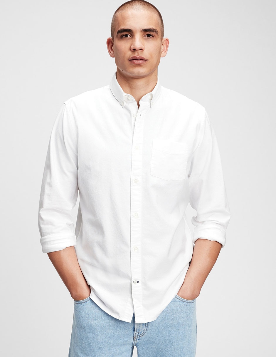 Camisa casual de algodón manga larga para hombre Camisa casual de algodón manga larga para hombre