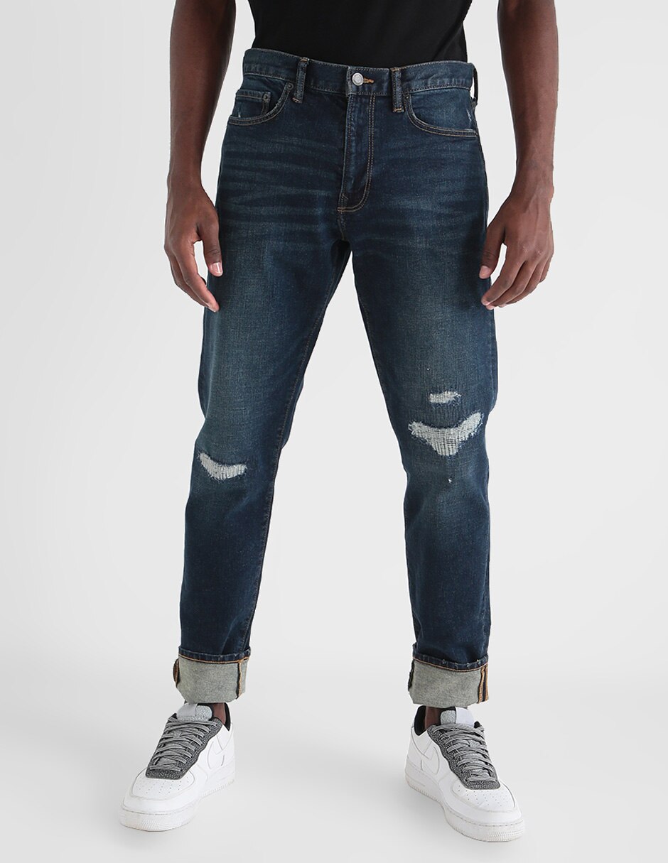 Jeans recto GAP lavado destruido para hombre en GAP