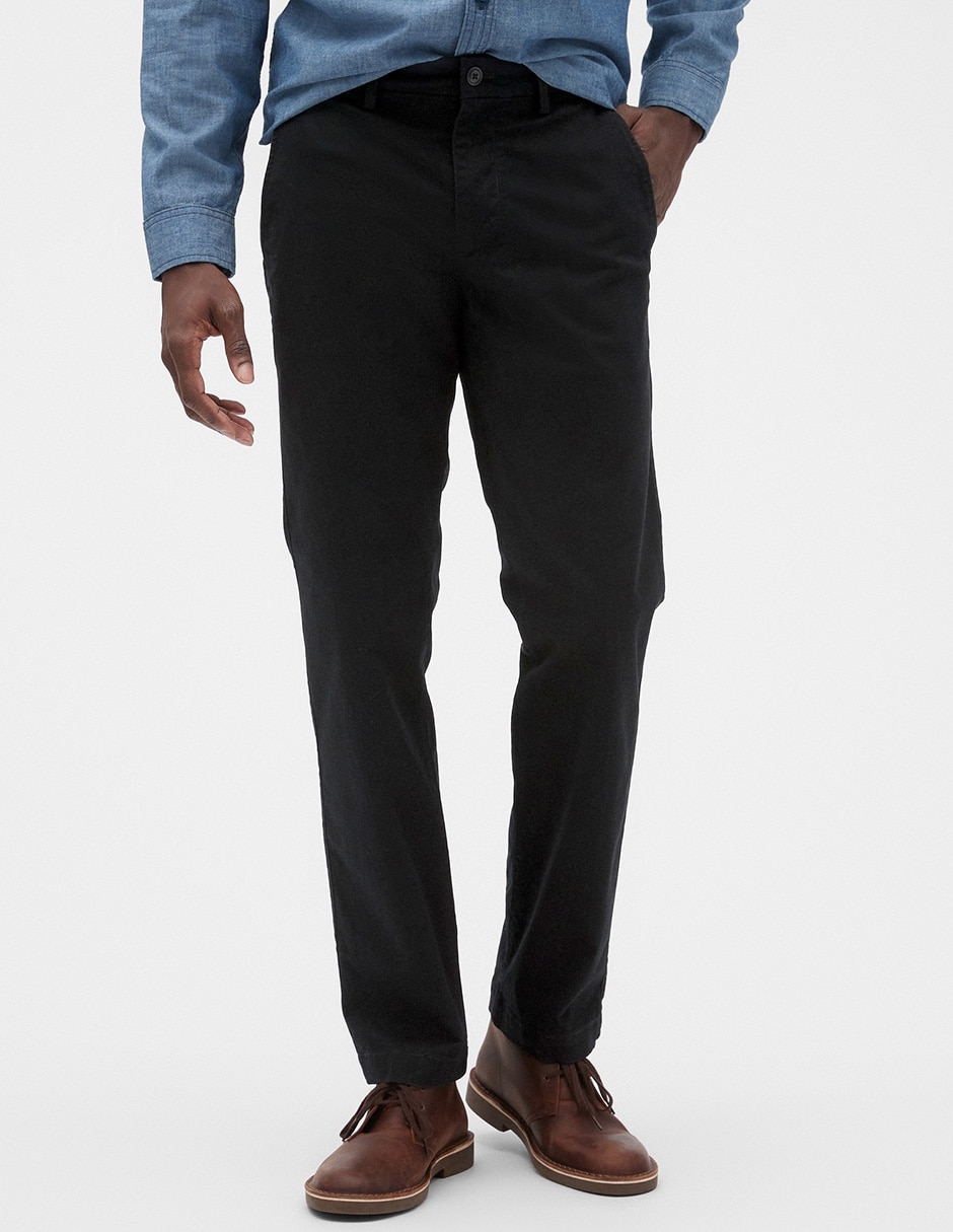 Pantalón chino recto de algodón para hombre