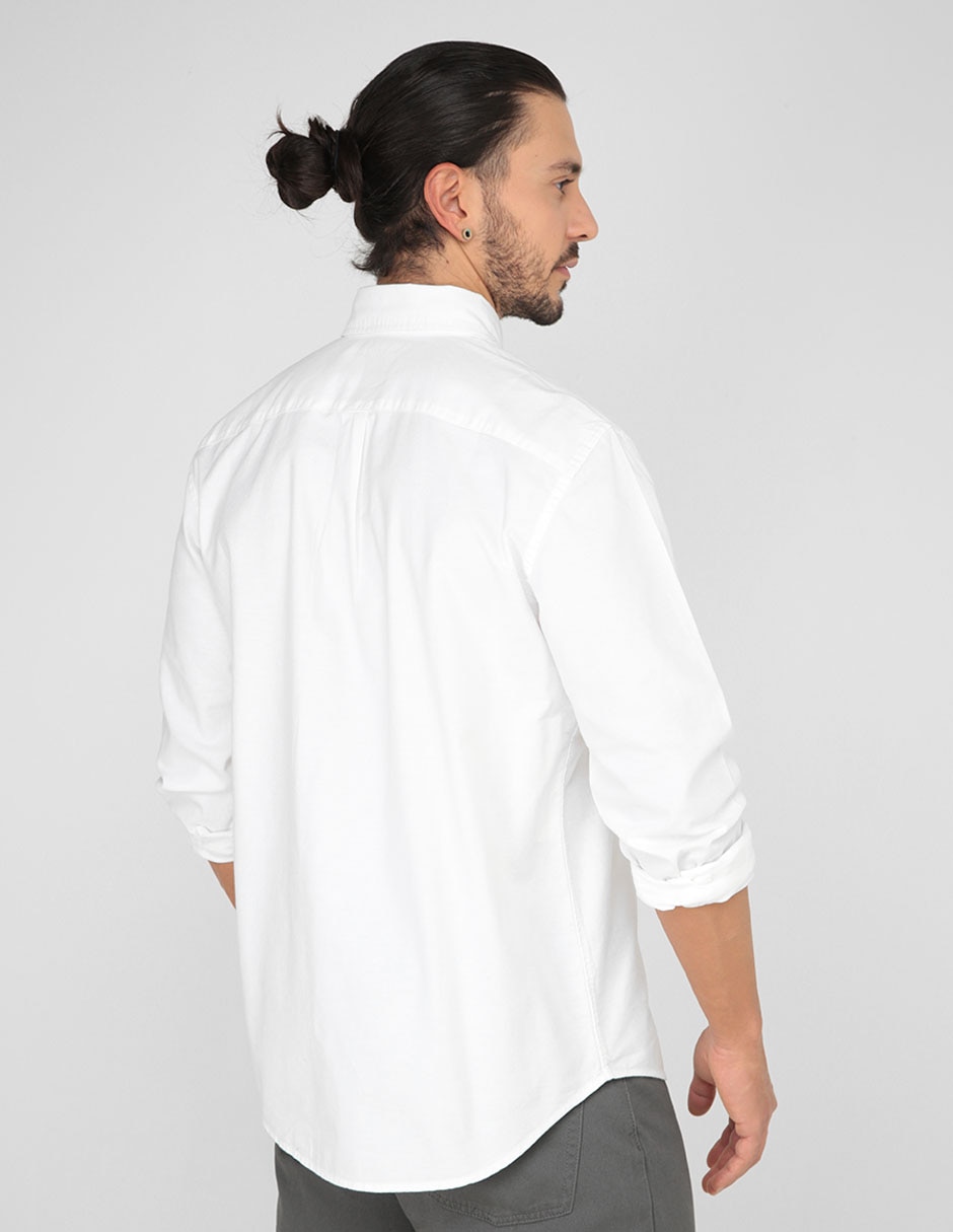 Camisa casual de algodón manga larga para hombre 4