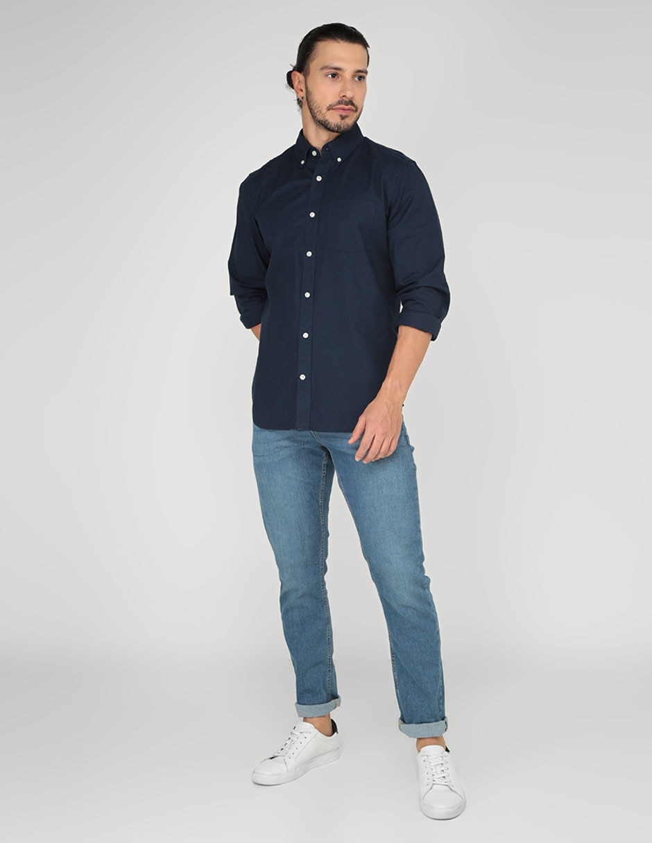 Camisa casual de algodón manga larga para hombre 3