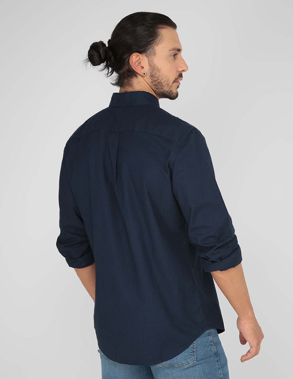 Camisa casual de algodón manga larga para hombre 4
