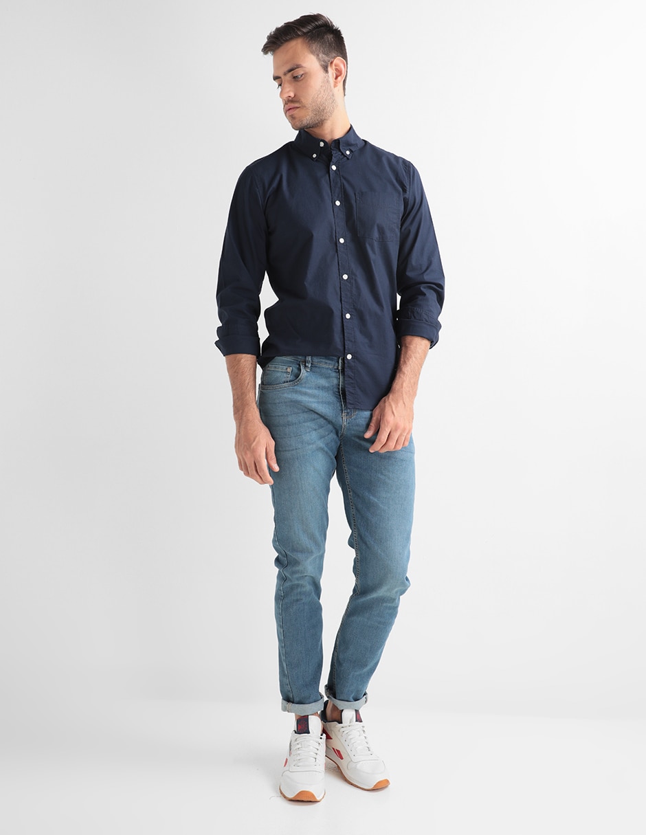 CAMISA GAP 422485D A, XCH, AZUL MARINO