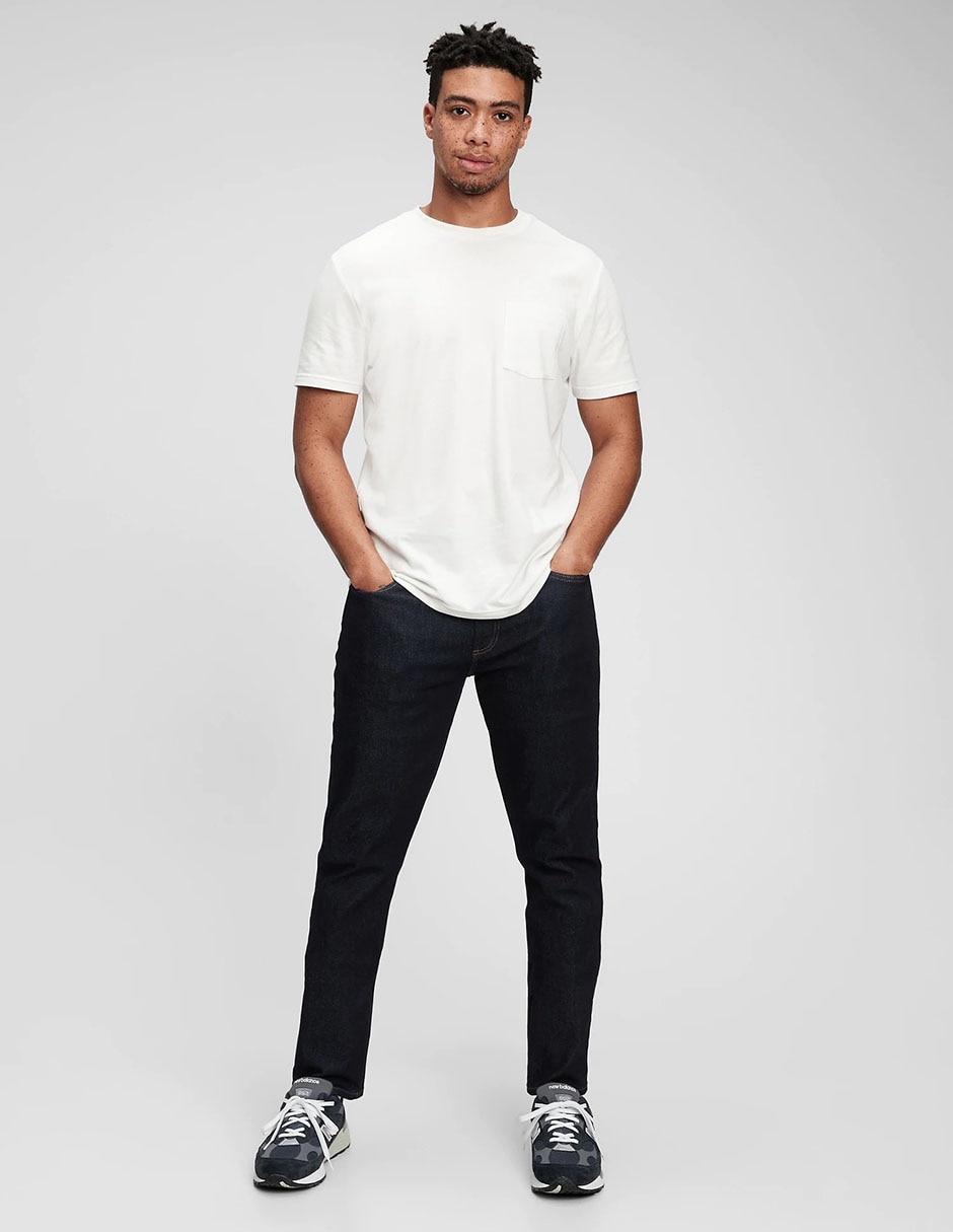 Jeans slim lavado obscuro para hombre