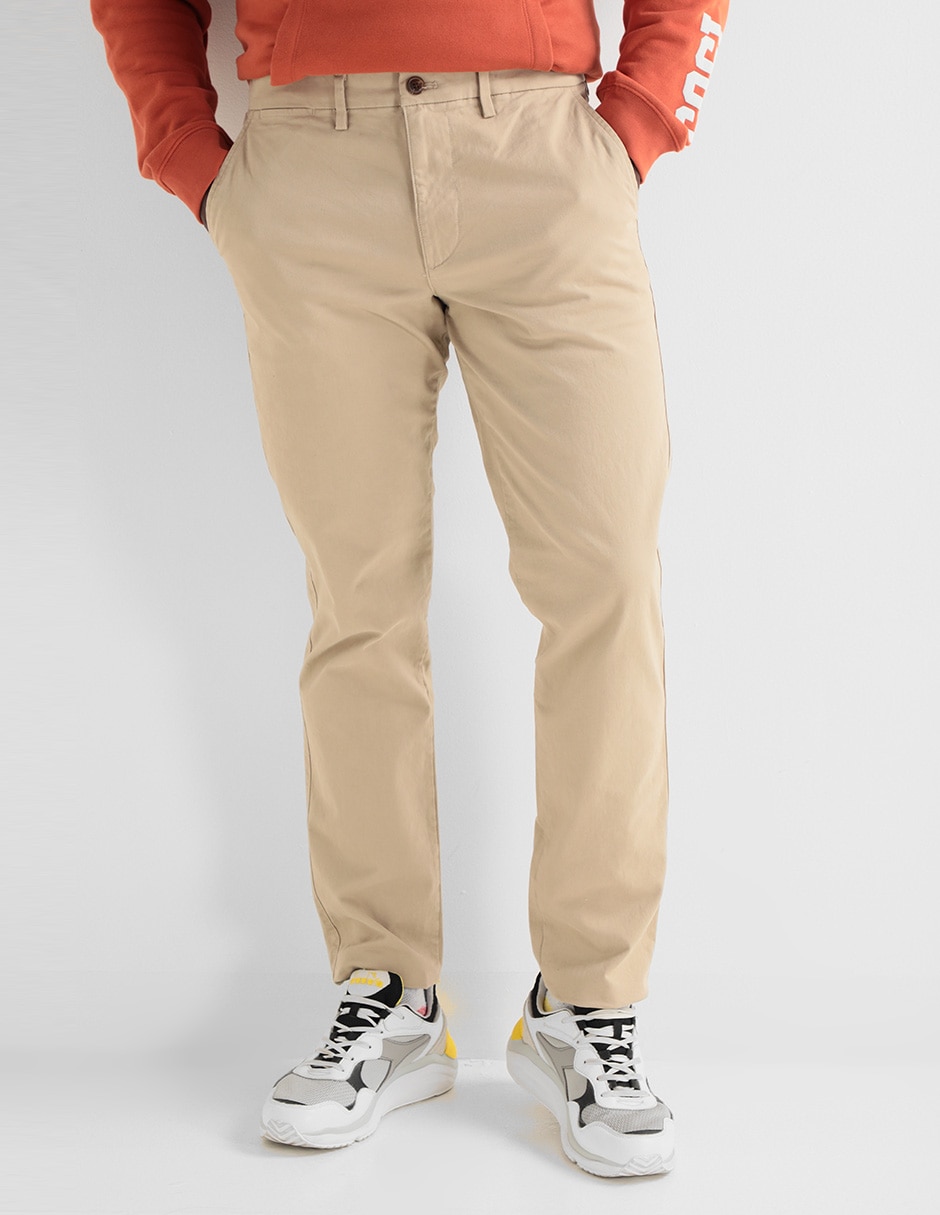 Pantalón chino slim de algodón para hombre