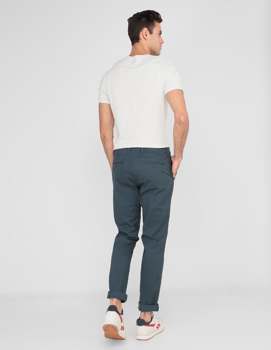 Pantalón chino slim de algodón para hombre 2