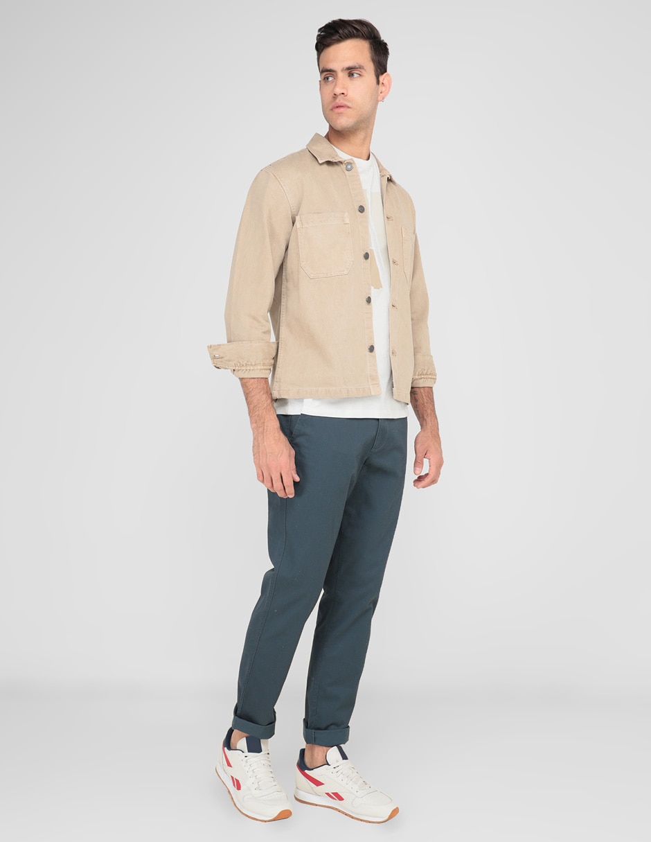 Pantalón chino slim de algodón para hombre 3