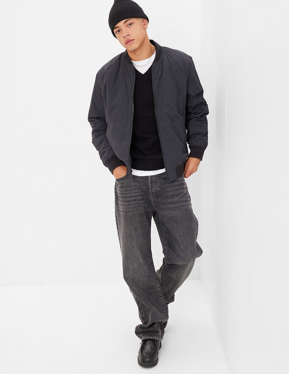 Jeans straight lavado stone wash para hombre 5