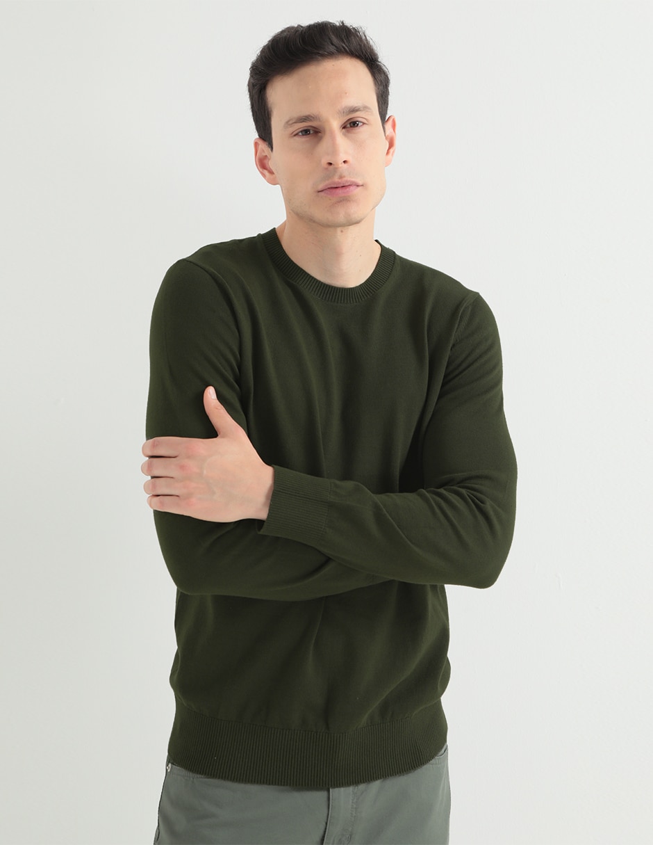 Sweater hombre cuello redondo verde Trial - Trial