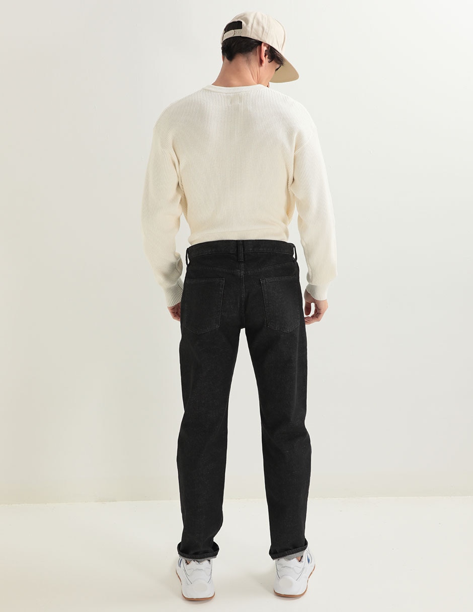 Jeans straight lavado obscuro para hombre 2