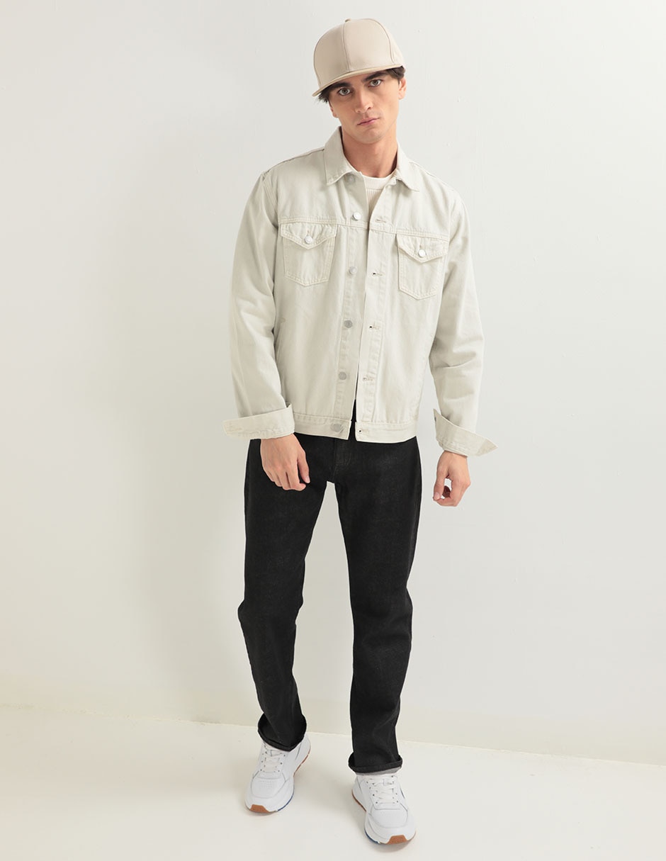 Jeans straight lavado obscuro para hombre 3