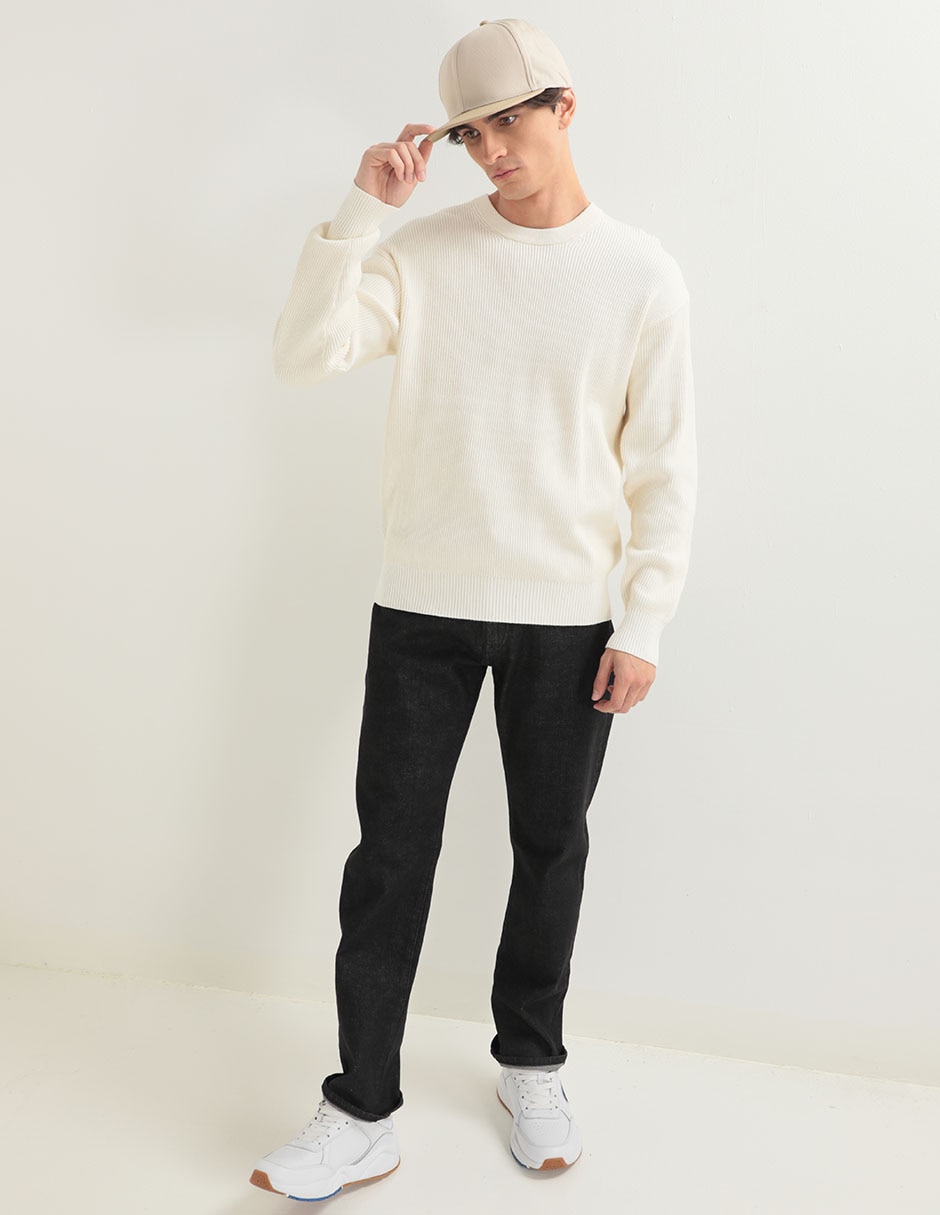 Jeans straight lavado obscuro para hombre 4