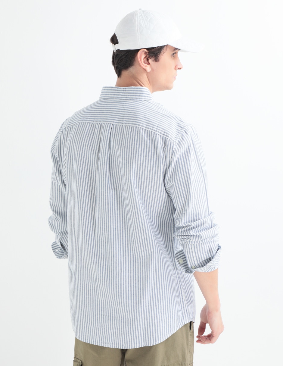 Camisa casual de algodón manga larga para hombre 2