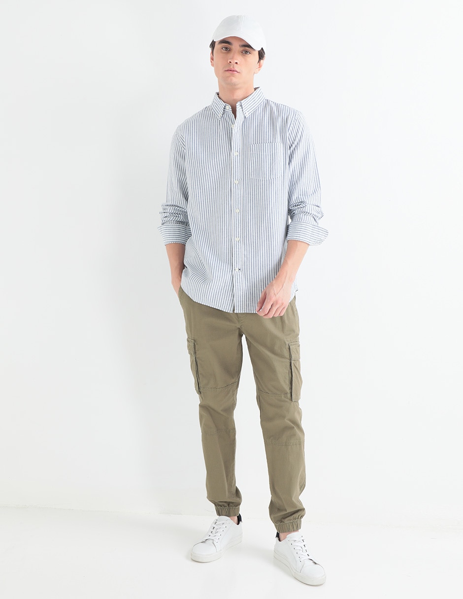 Camisa casual de algodón manga larga para hombre 3