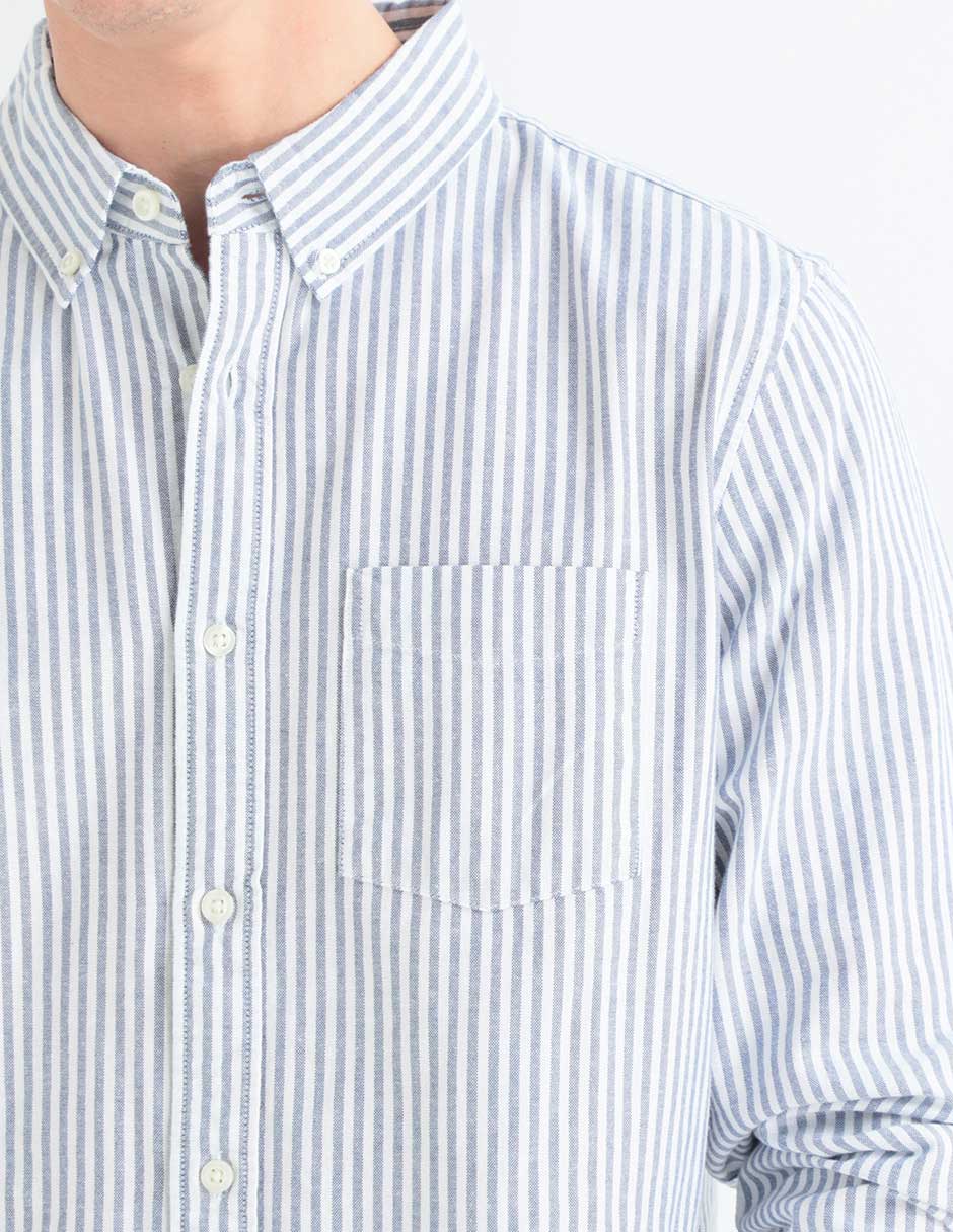 Camisa casual de algodón manga larga para hombre 4