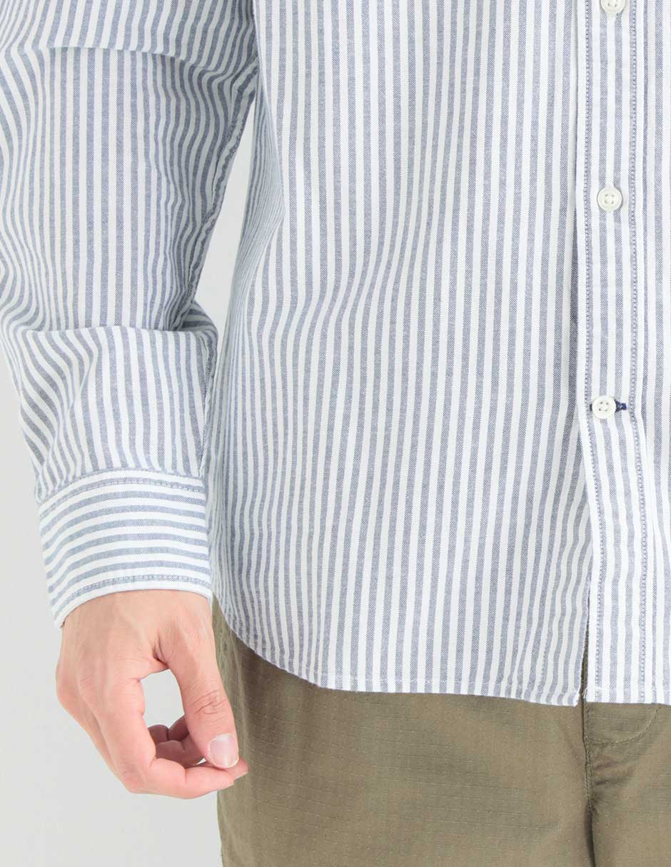 Camisa casual de algodón manga larga para hombre 5