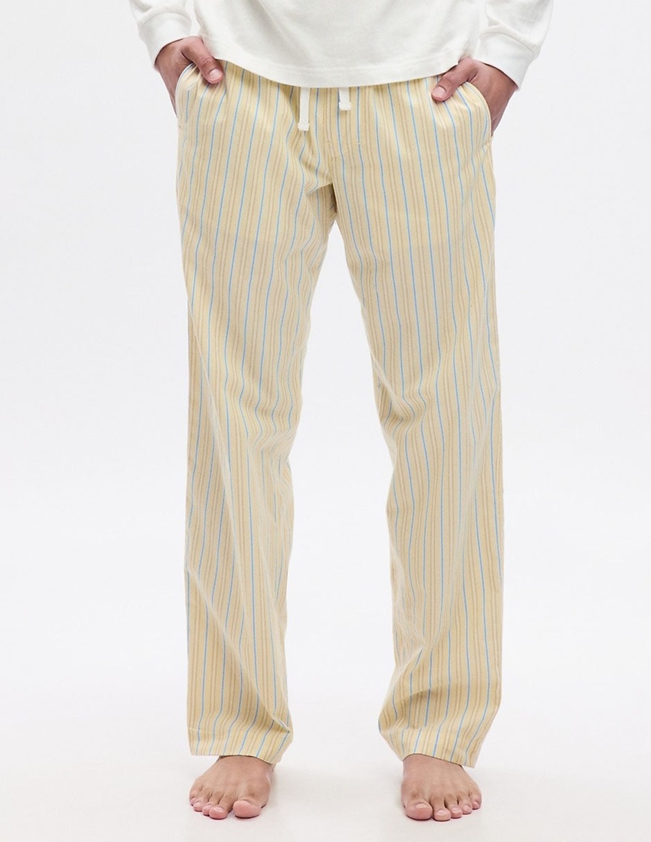 Pantalón pijama estampado a rayas de algodón para hombre