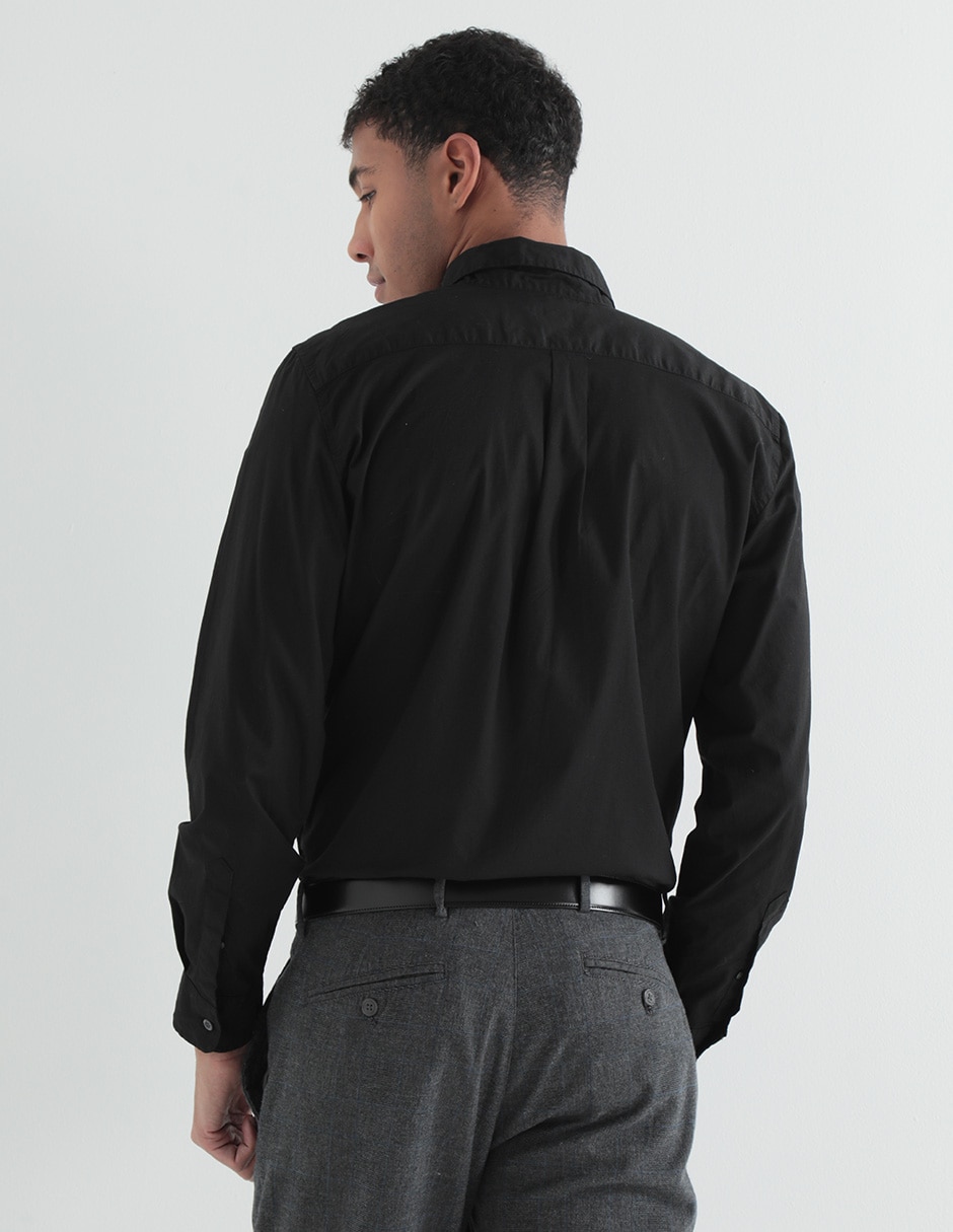 Camisa casual de algodón manga larga para hombre 2
