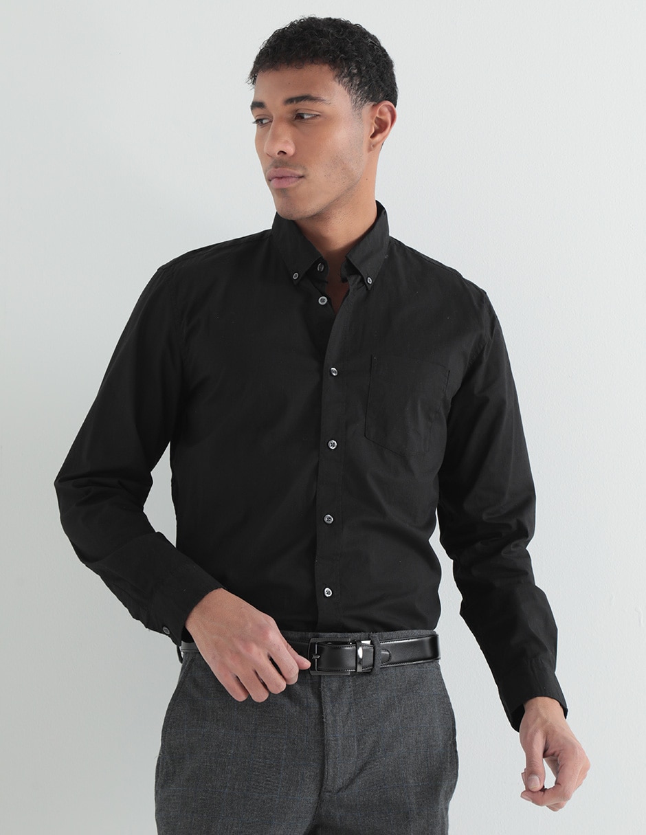 Camisa casual de algodón manga larga para hombre 4