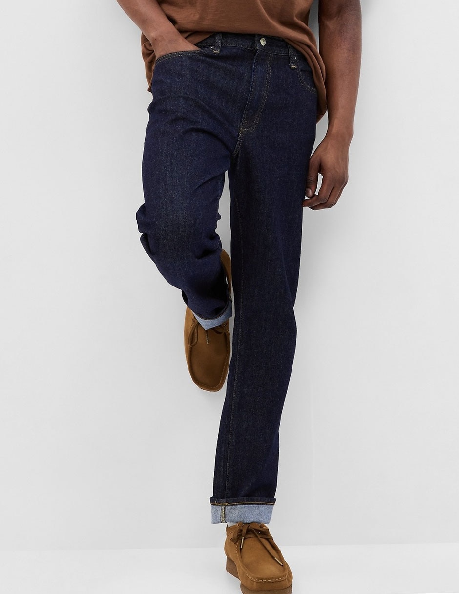 Jeans slim lavado obscuro para hombre