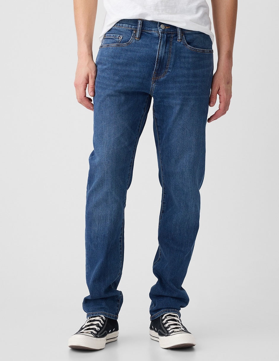 Jeans slim lavado whisker para hombre
