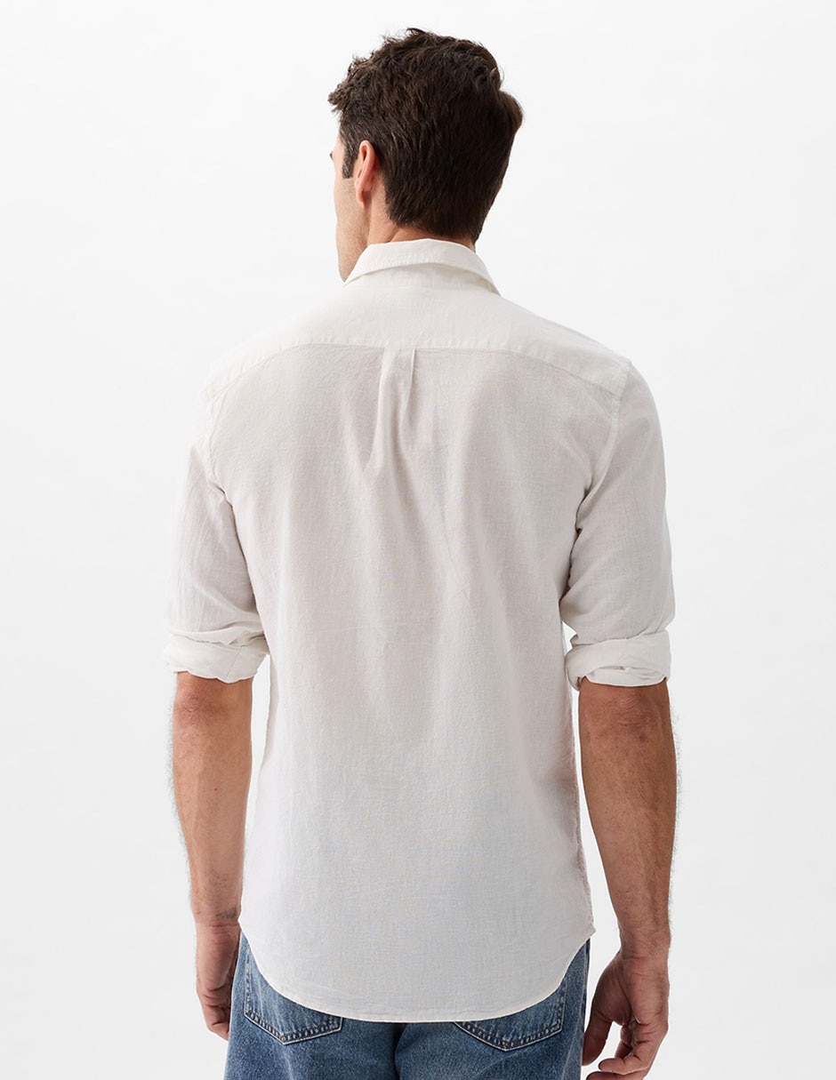 Camisa casual de algodón manga larga para hombre 2