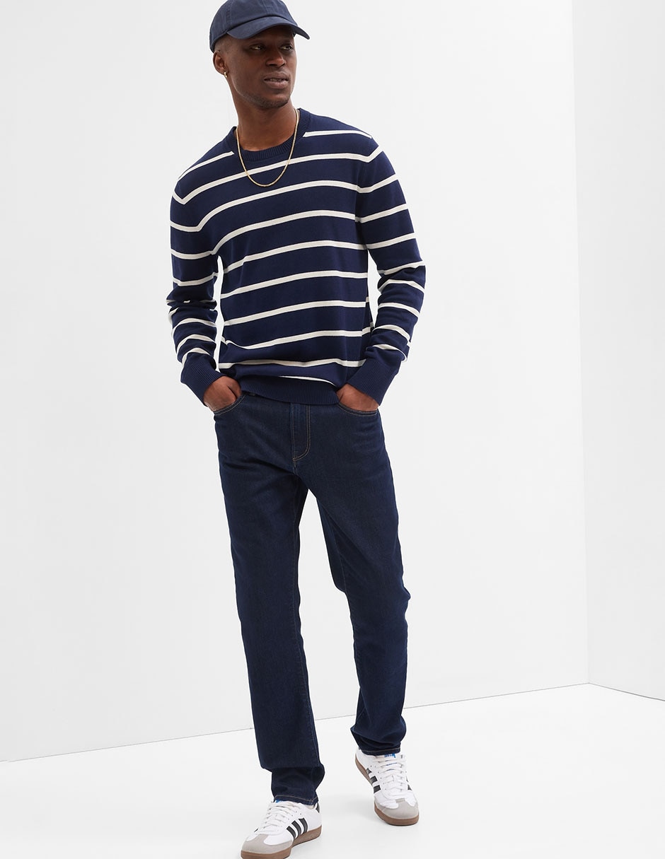 Jeans slim lavado obscuro para hombre