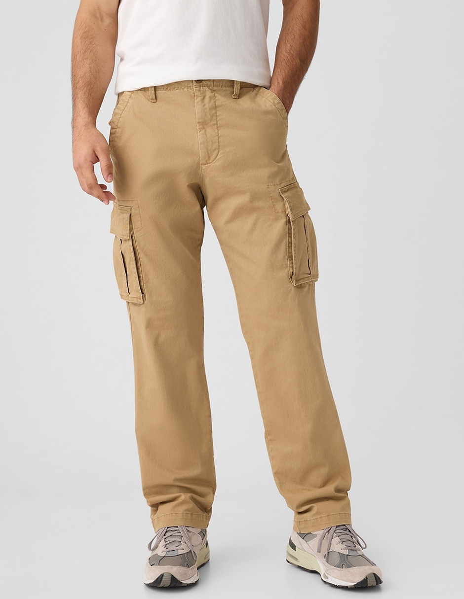 Pantalón cargo recto de algodón para hombre